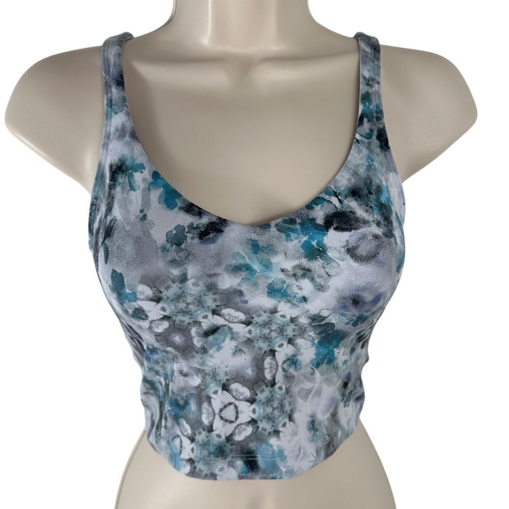 Lululemon Athletica Blue Kaleidofloral Align Cropped Align Tank Top
